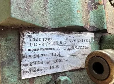 CAT G3512LE Natural Gas Engine SN: 7NJ01268