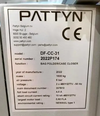 USED 2022 PATTYN PACKAGING LINES MTM12