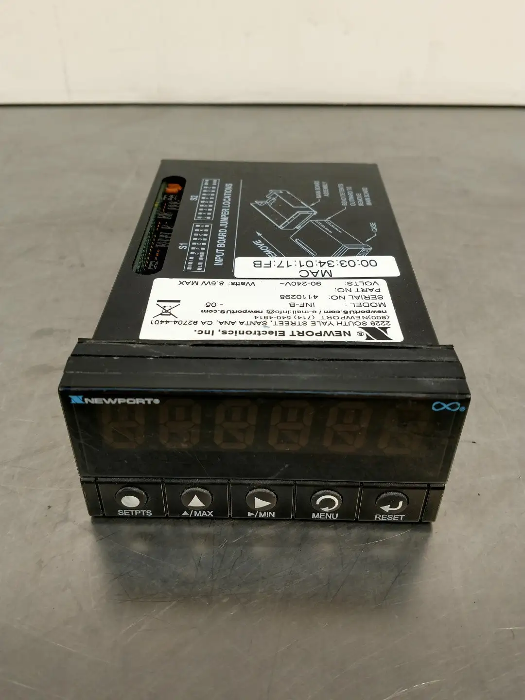 NEWPORT ELECTRONICS INF-B STRAIN PANEL METER 90-240V 50/60HZ 8.5W 2D