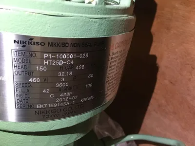 Nikkiso HT25D-C4 Non-Seal Canned Motor Pump 428 GPM P1-100001-028 New