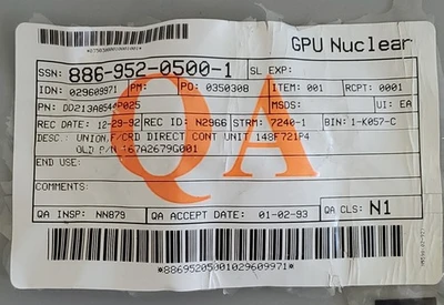NEW GENERAL ELECTRIC GE DD213A8544P025