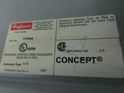 Hoffman CSD30208 Concept Electrical Enclosure Control Panel 30x20x8" Backplate