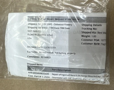 USED INGERSOLL RAND M004RVR033AR3
