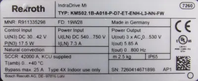 NEW REXROTH R911335298 ELECTRONIC DRIVE KMS02.1B-A018-P-D7-ET-ENH-L3-NN-FW