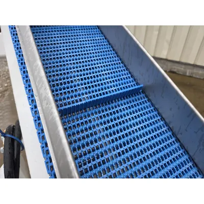 Used 12"W X 10 foot long Smalley Portable Inclined Cleated Belt Conveyor