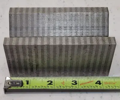 UNKNOWN BRAND MAGNETIC V-BLOCK SET OF 5, H: 1-7/8IN L: 4-3/8IN W: 2-3/8IN DIMENSIONS