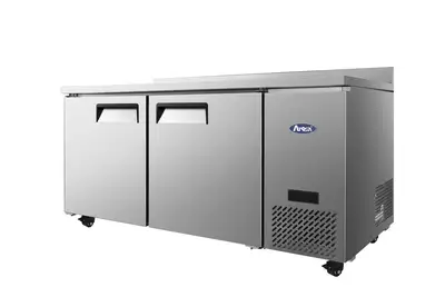 New | in-Stock Atosa New Atosa MGF67GR 67" Worktop Refrigerator w/ Backsplash, Side Mount Compressor Worktop Refrigerators Illinois US | Falcon Restaurant Supply #1375532