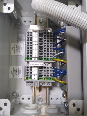 USED Rittal EMERGENCY STOP- RAIL CLAMP INSIDE INLET SIDE & RAIL CLAMP OUTFLOW