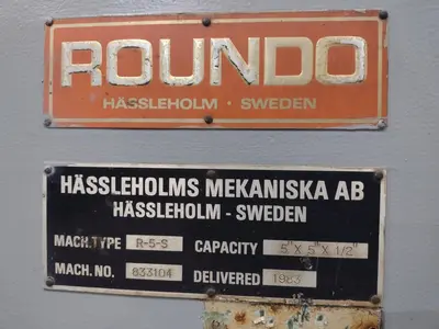 5" X 5" X 1/2" ROUNDO MODEL #R-5-S HYDRAULIC ANGLE ROLL: STOCK #23480