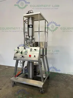 USED VARIAN L & L4006MLWJ LOAD & LOCK 6" CHROMATOGRAPHY COLUMN ON SKID W/ FEED PUMP