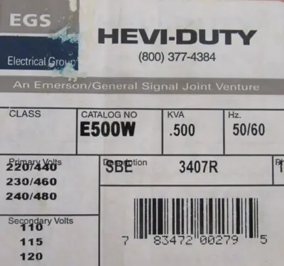 NEW EGS E500W TRANSFORMER