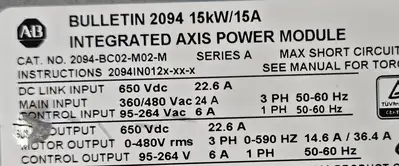 Allen Bradley 2094-BC02-M02-M Power Supply / Servo Drive 15kW loc1C39