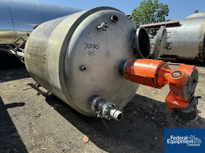 USED Precision 1,200 Gal Precision Stainless Reactor, 304 S/S, 50/150#
