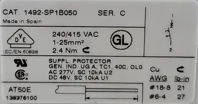 ALLEN BRADELY 1492-SP1B050 CIRCUIT BREAKER. 4D-24