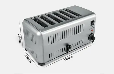 Commercial Portable Electric 6-slice Bread Toaster Machine Stainless Steel 220V