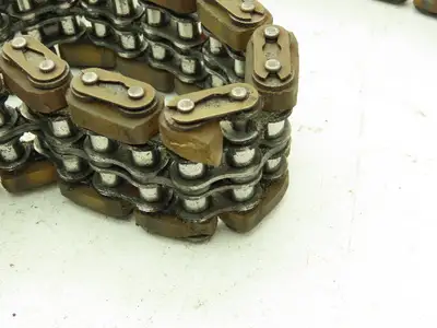 Non-Marking Rubber Top Double Strand Conveying Roller Chain 1/2" Pitch 10' 6"