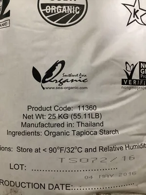 TapiOK Organic Tapioca Starch 55Lbs/Bag