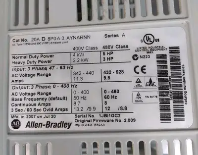 Allen Bradley 20AD8P0A3AYNARNN Circuit Board Loc3C28