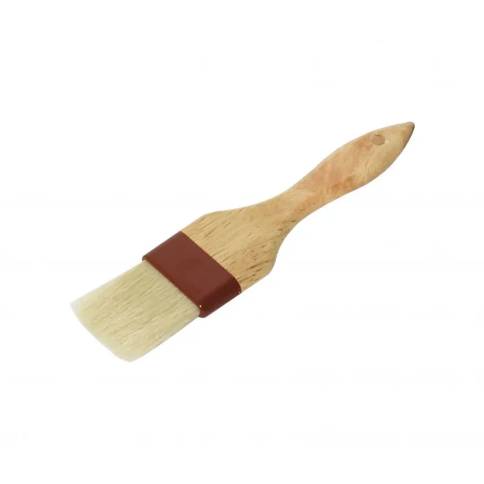 Thunder Group WDPB003 2" Flat Pastry Brush - Boar Bristles, Brown Plastic Ferrule, Wood Handle - 12, (each)