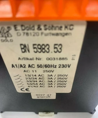New | in-Stock E Dold & Sohne BN5983.53 Relays & Switches Indiana US | J&J Industrial Supply #509653