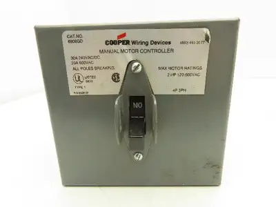 Cooper 8808GD Manual Motor Starter Switch 3 Pole 2HP 600VAC 30A Lot of 2