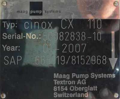 USED MAAG PUMP CX 110/110
