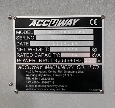 USED 2016 ACCUWAY UZ-2000T2Y