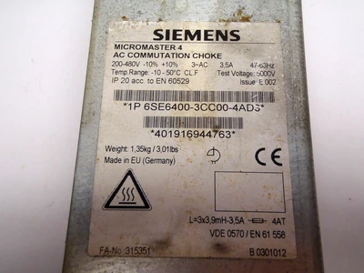 Used Siemens Micromaster 4 Motor Control Parts Michigan US | Maverick Industrial Sales #1401684