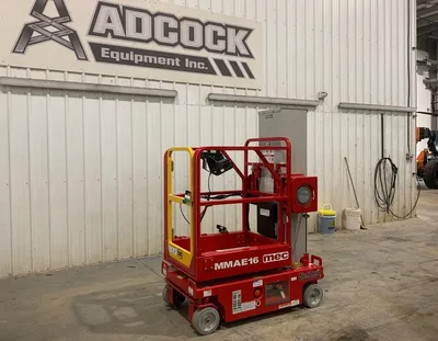 New | in-Stock 2026 MEC MMAE16 "ALL-ELECTRIC" VERTICAL MAST LIFT Scissor Lifters Alberta CA | Adcock Equipment #1417612