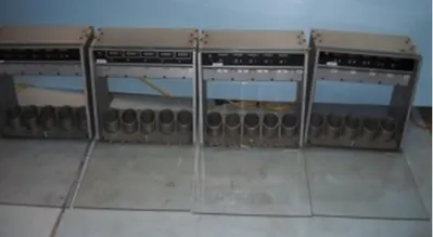 QTY. 6. FIVE TIMER APPARATUS WITH BOTTOM CYLINDERS...