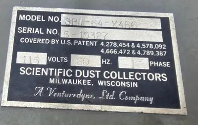 USED 1990 SCIENTIFIC DUST COLLECTORS SPJ-64-X4B6