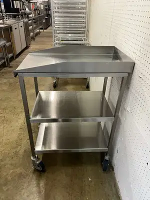 Used Falcon Restaurant Supply Used 18" X 30" Stainless Steel Equipment Stand with Casters - FG6 - SS351 Restaurant Equipment (Miscellaneous) Illinois US | Falcon Restaurant Supply #1374610