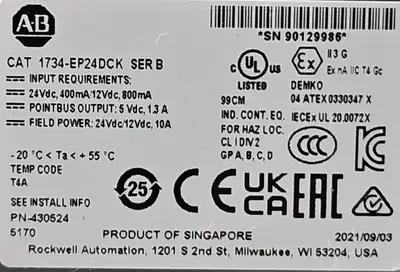 USED Allen-Bradley Allen-Bradley 1734-EP24DCK with 1734-RTB/A.