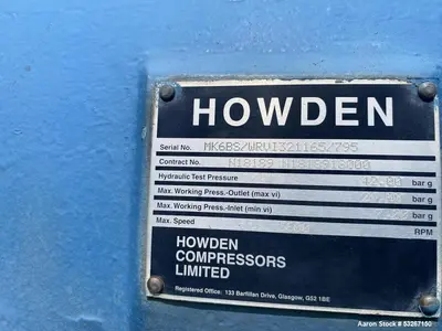 Used Howden WRVI321165 Rotary Screw Compressor – 600 HP Industrial Gas Compression System