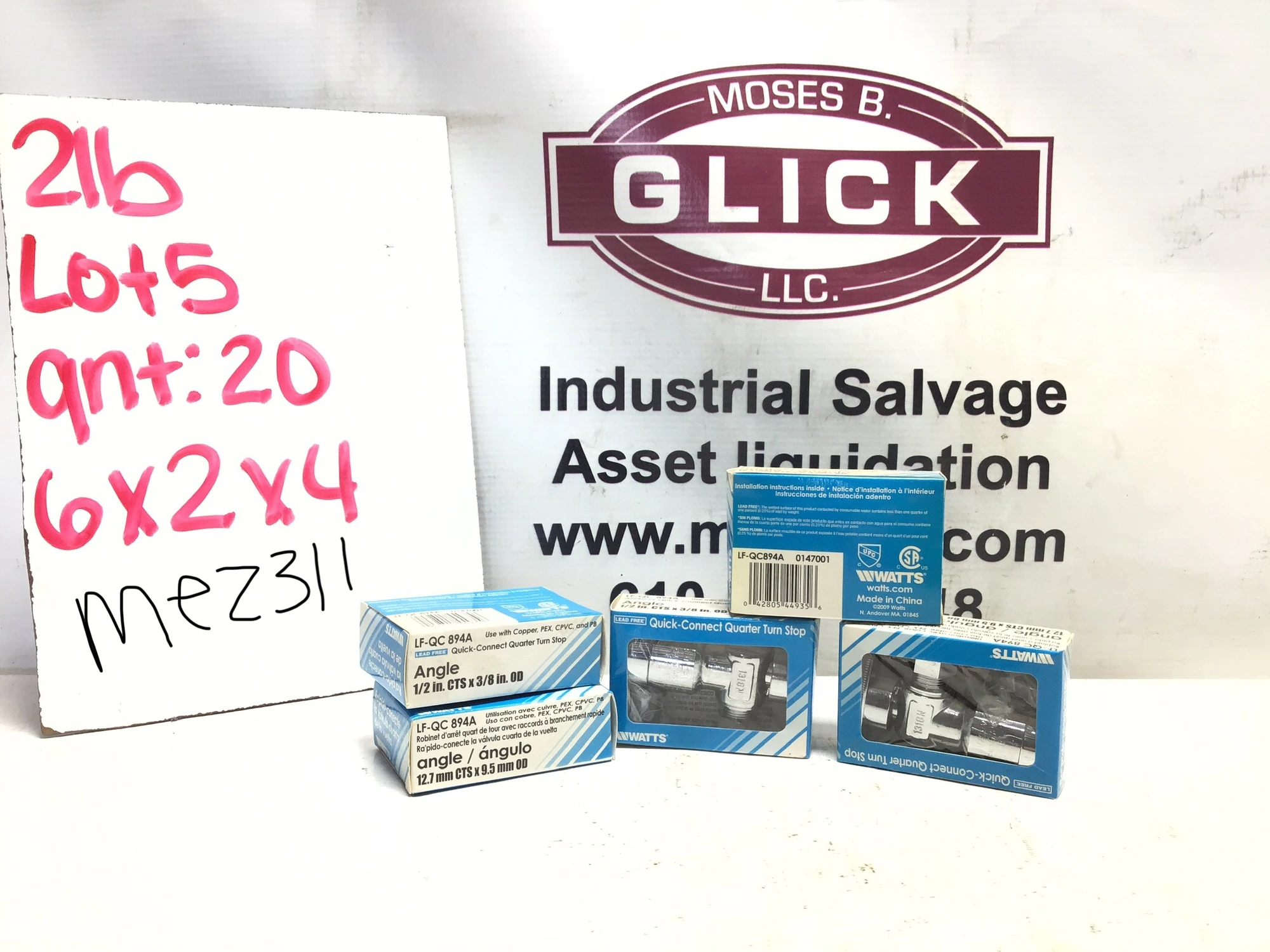 WATTS QUICK-CONNECT QUARTER TURN STOP (LF-QC 894A) 1/2in