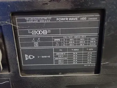 USED LINCOLN ELECTRIC POWER WAVE I400