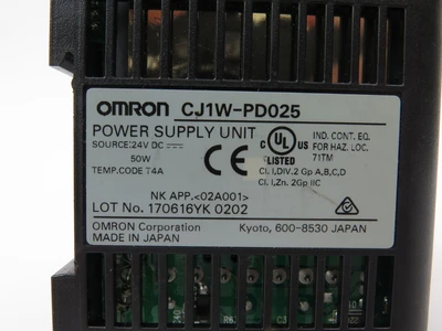 Used Omron CJ1W-PD025 Power Supplies California US | ANACAPA EQUIPMENT BROKERS, INC #1545483