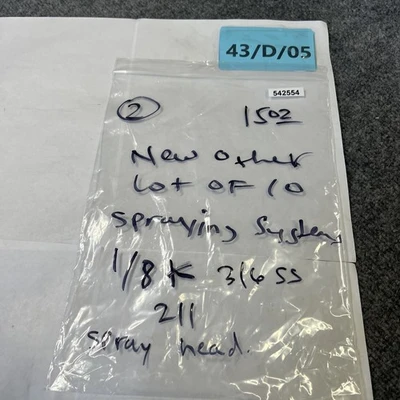 New | in-Stock Spraying System 1/8K 316SS 2 Valves/Fittings California US | Davliegogo LLC #1710208