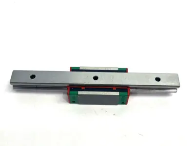USED HIWIN LINEAR GUIDEWAY BLOCK AND RAIL, 1-BLOCK, 160MM RAIL