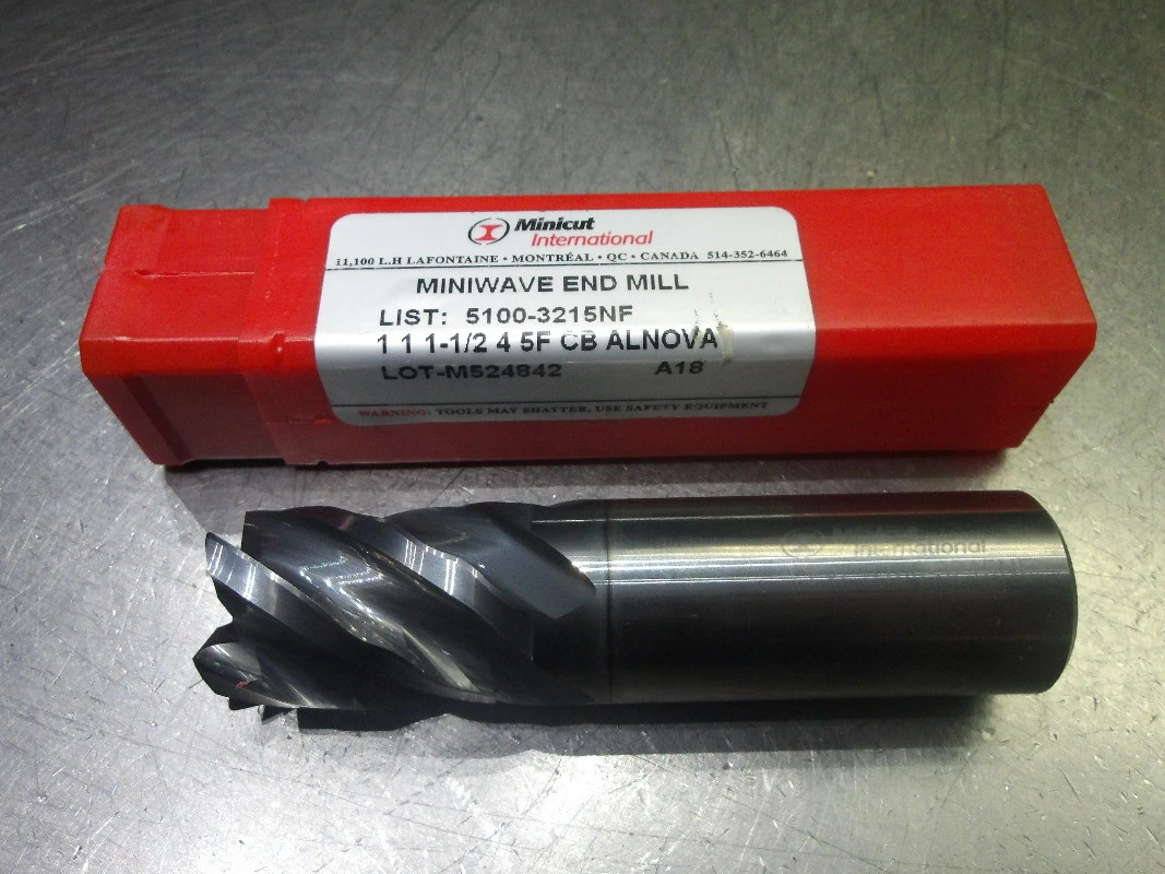 Minicut/Miniwave 1" 5 Flute Carbide Roughing Endmill .030" R 5100-3215NF (LOC1587)