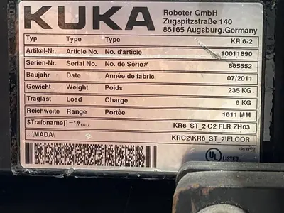 Used 2011 KUKA KUKA KR 6-2 Robots Michigan US | RAB Industries, Inc. #184198