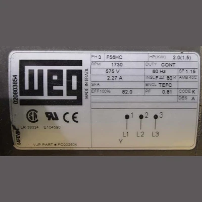 WEG 2 HP Motor