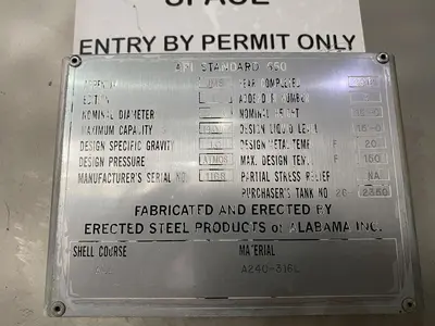 Used 2012 ERECTED STEEL PRODUCTS _UNKNOWN_ Stainless Steel Tanks Florida US | DH Griffin Used Equipment #1383795
