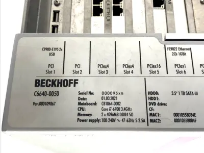 USED BECKHOFF C6640-0050, CB1064-0002