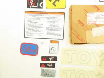 Toyota 04098-U5713-71 Electric Forklift B500 Decal Kit 48V W/Warning Tags