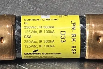 Bussmann LPN-RK-8SP Ultimate Protector fuse 250VAC 125 VDC box w/5 (BIN434)