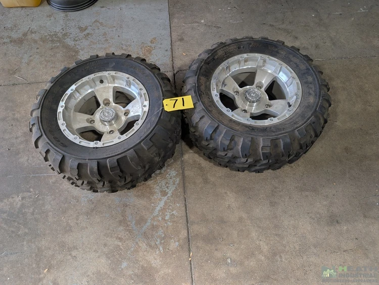 Used _UNKNOWN_ (2) TIRES W-4 BOLT ALUMINUM RIM S (POLARIS ?) GOOD YEAR RAWHIDE MT-R 26 X 11.00 R14 USED Wheels & Tires Illinois US | Heath Industrial Auction Services #1546783