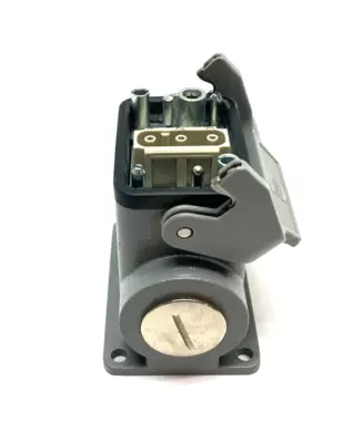 USED HARTING HAN 6B-ASG2-LB-M25 CONNECTOR HOOD W/ FRAME & INSERTS