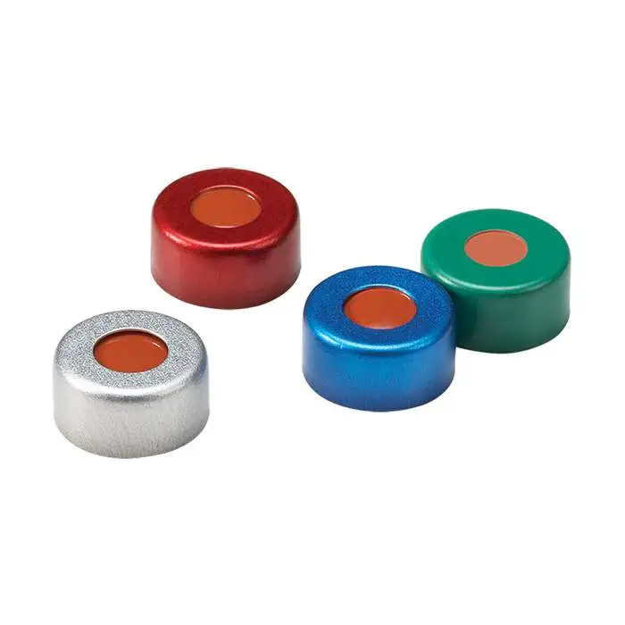 Pre-Assembled Bi-Metal Magnetic Crimp Cap with PTFE/Silicone (Blue) Septa, 100/pk