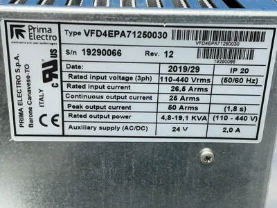 Used PRIMA ELECTRO VFD4EPA71250030 Servo Drives Ohio US | HGR 24 #1280540